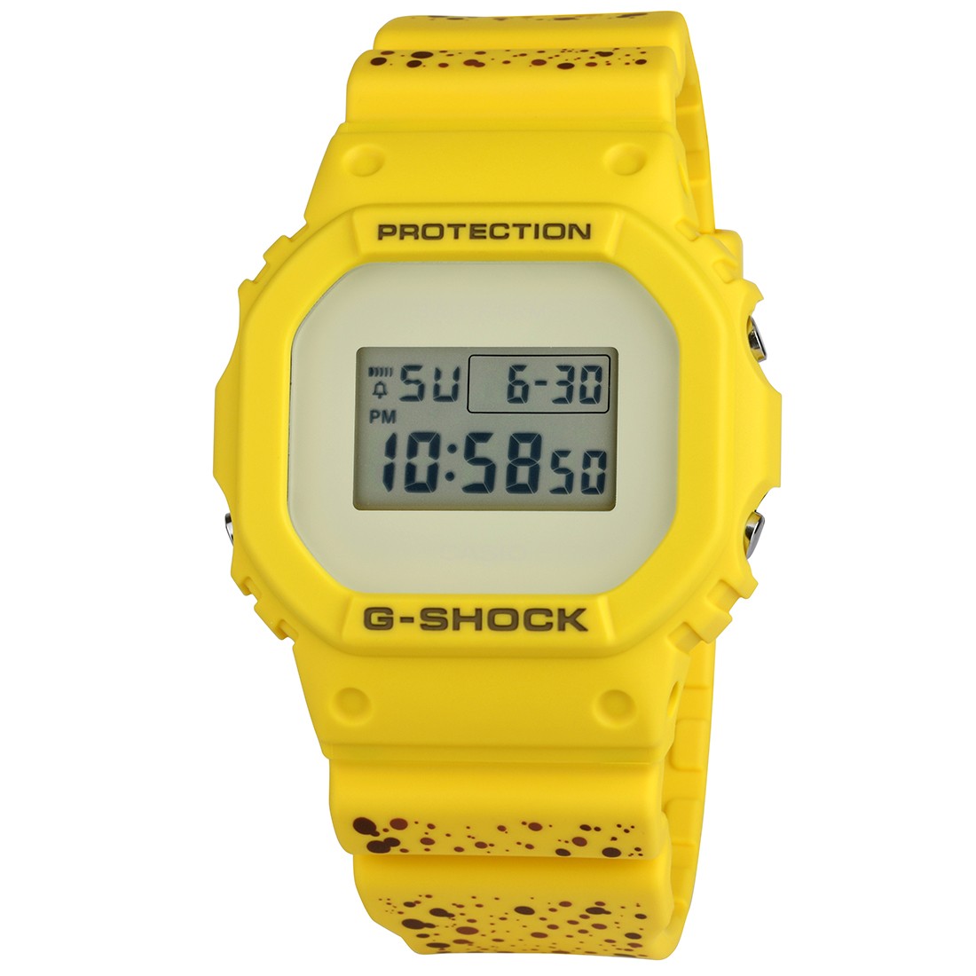 Montre jaune BAIT × G-Shock DW5600, photographie du distributeur partenaire BAIT.