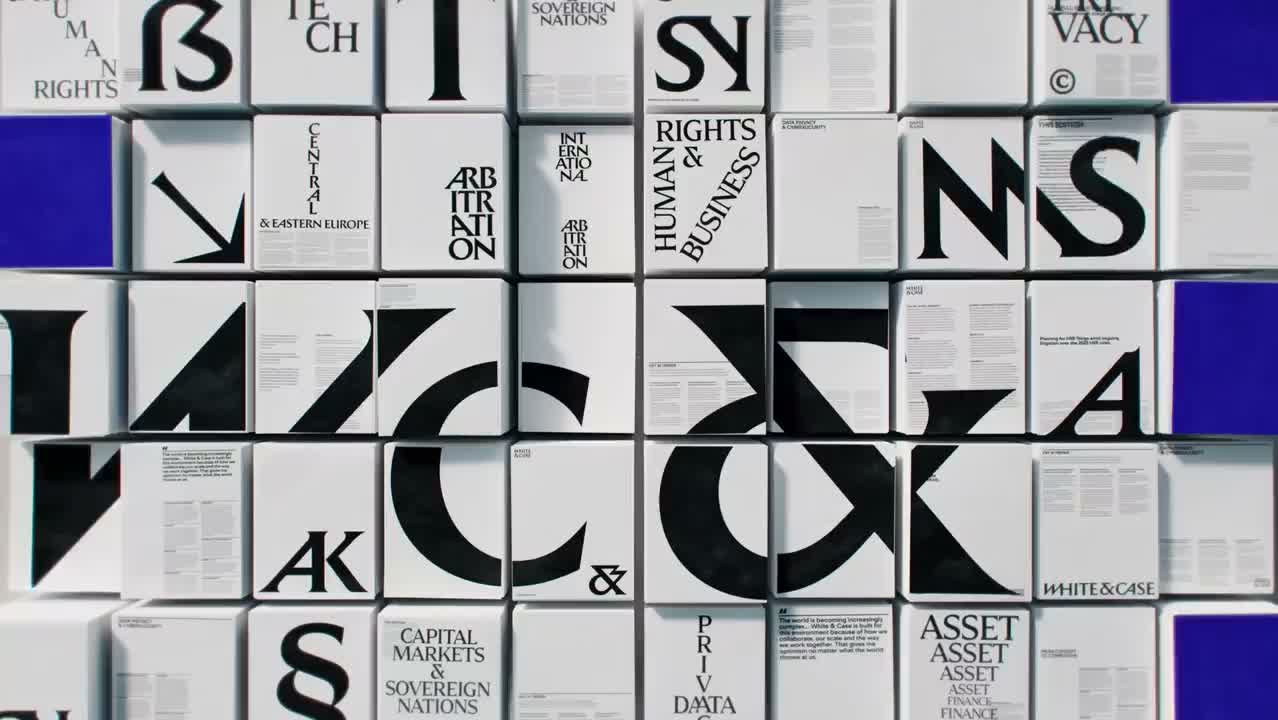 Déclinaisons typographiques de White & Case dans le film officiel d’Uncommon.