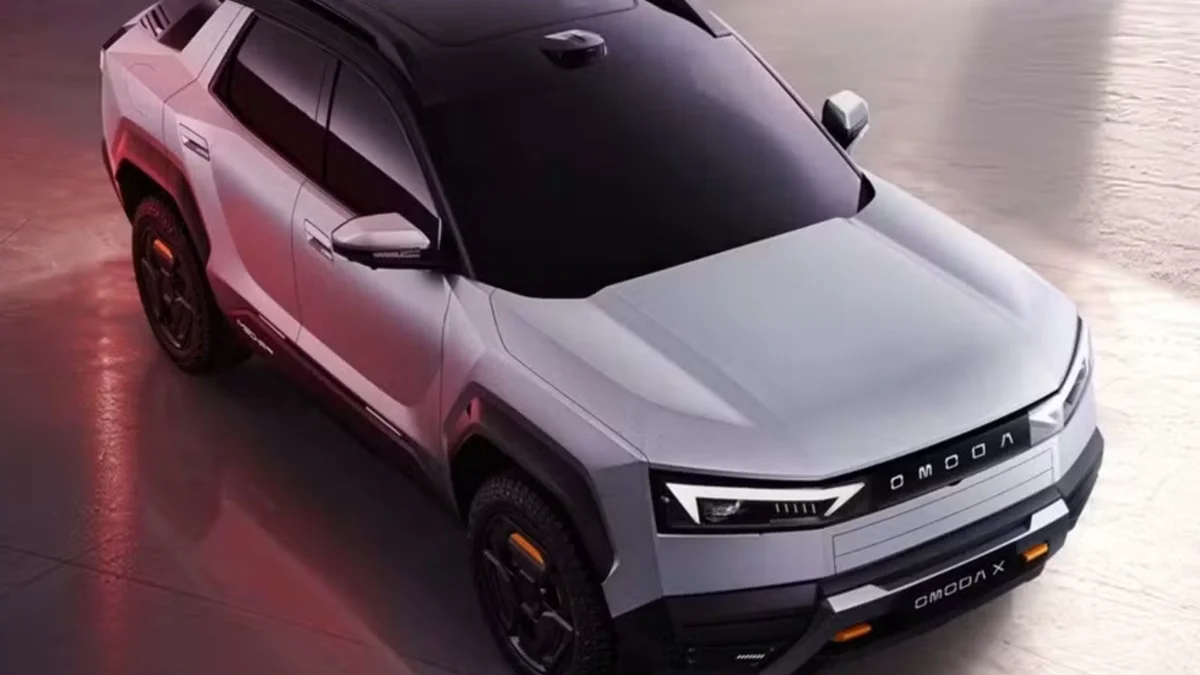 Le concept Omoda X présenté en Chine, SUV aux surfaces anguleuses et feux de jour en flèche