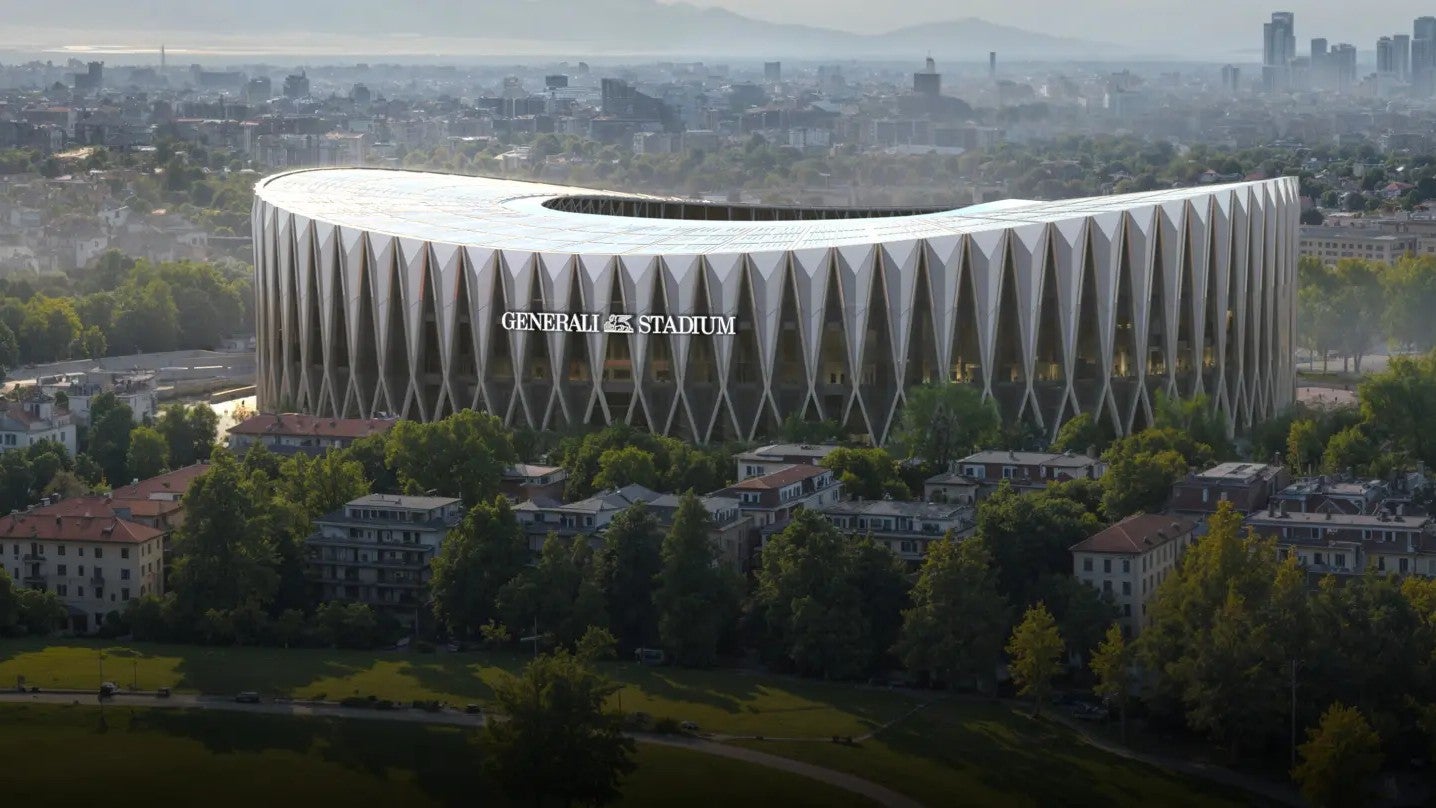 Rendu du futur Generali Stadium diffusé par l'AC Milan.