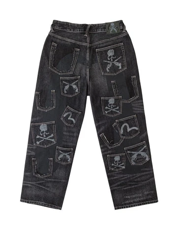 Denim noir avec mastermind JAPAN et roarguns